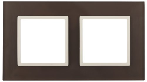 Рамка универсальная Эра Elegance 2-м. стекло мокко/слоновая кость фото Рамка универсальная Эра Elegance 2-м. стекло мокко/слоновая кость картинка